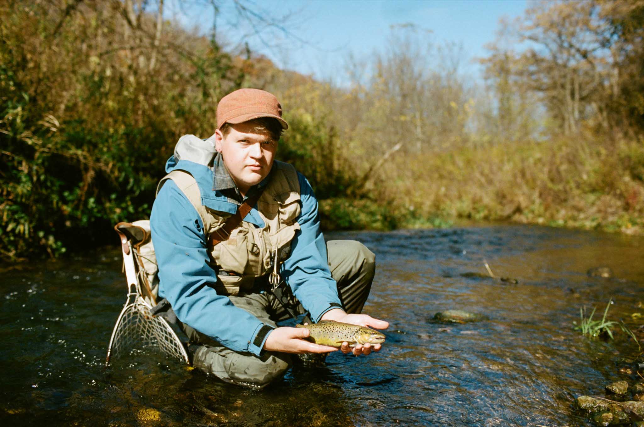 brown trout caught on a Northeast Iowa Driftless stream