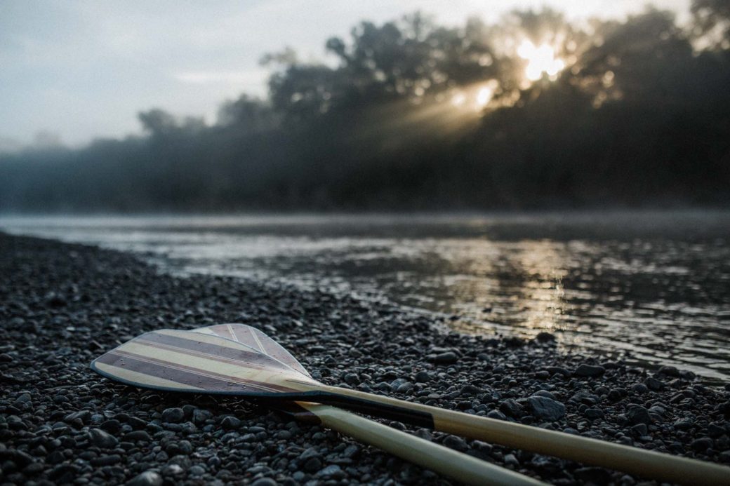 Canoe paddle product photography.