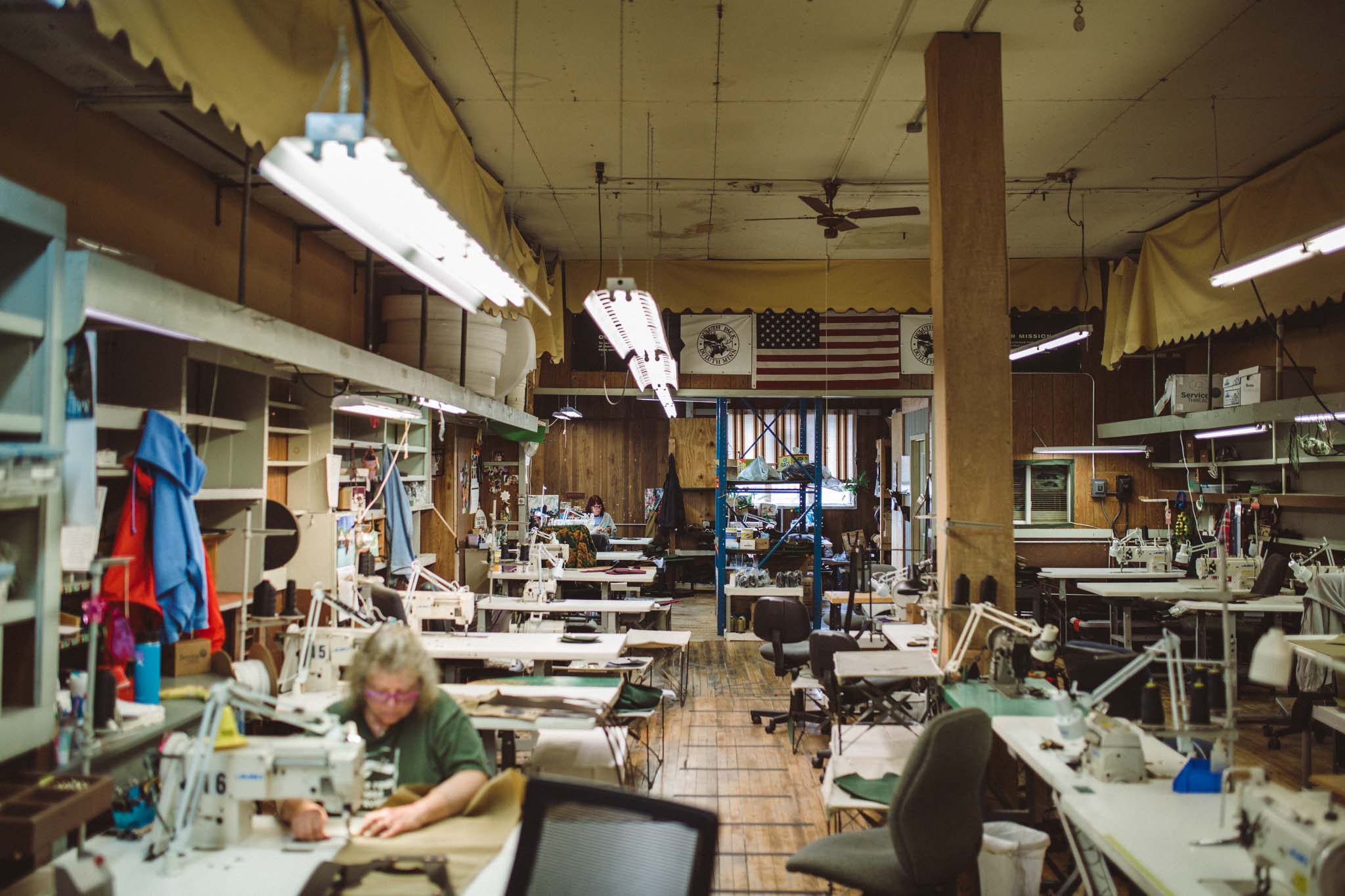 Duluth Pack sewing room