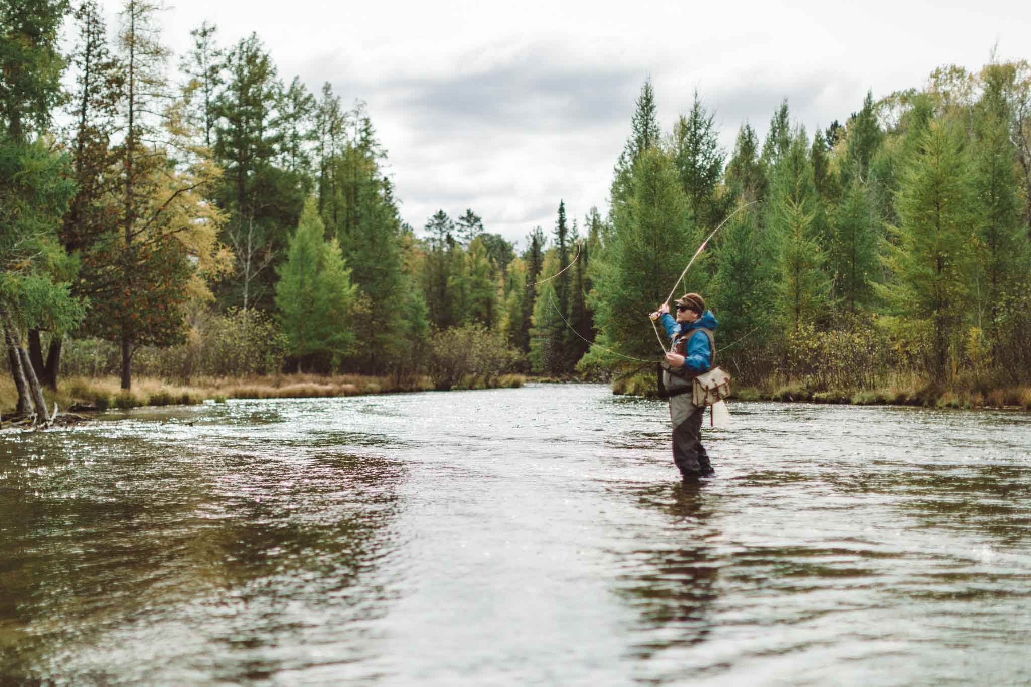 Dave Poyzer fly fishing Au Sable River in Michigan