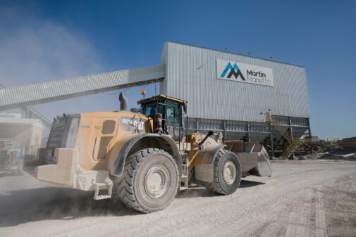 heavy loader at mining facility